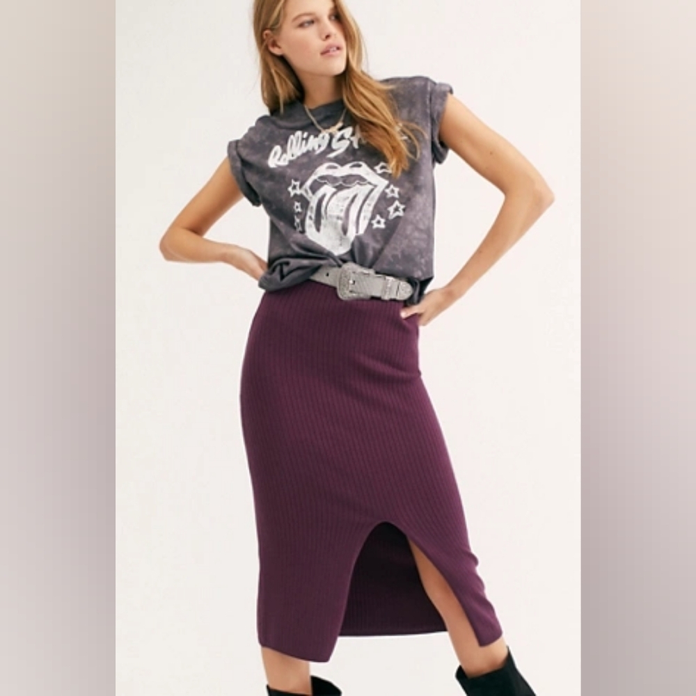 Free People knit midi skirt